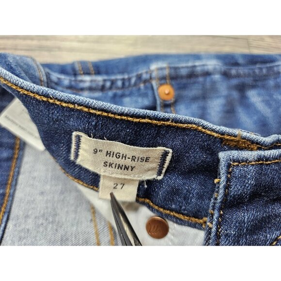 Madewell Jeans Womens 27 Blue High-Rise Skinny Raw Hem Stretch Denim - Picture 7 of 14